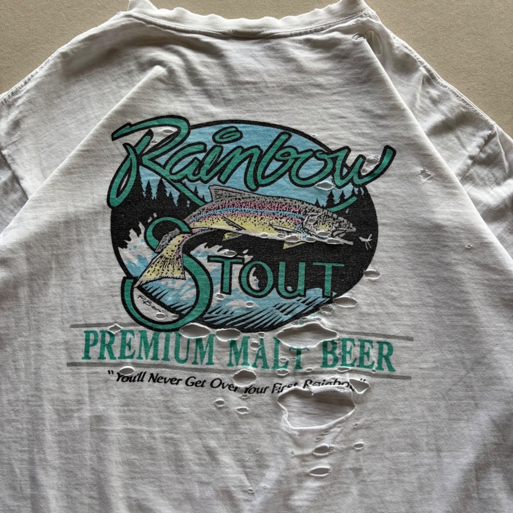 Vintage 90s Thrashed Crazy Shirts Rainbow Stout T-shirt